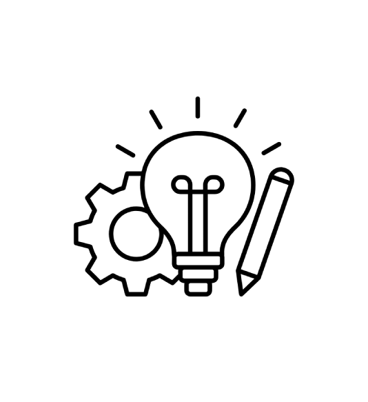 icône idée, créativité et outils